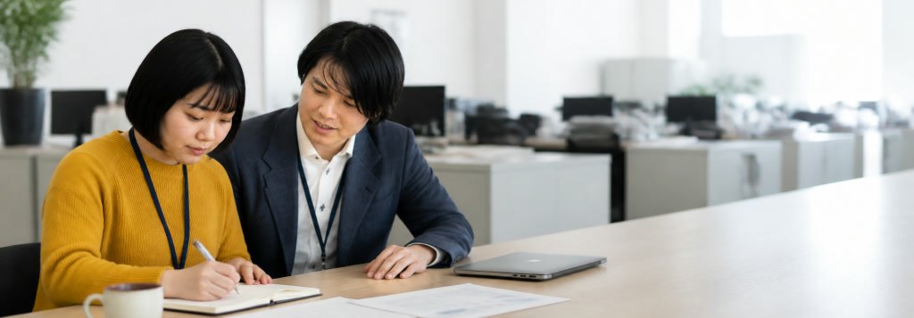 打ち合わせの内容をノートに書き留める株式会社kotatsuのメンバー