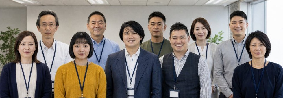 並んで正面を向く株式会社kotatsuのメンバー