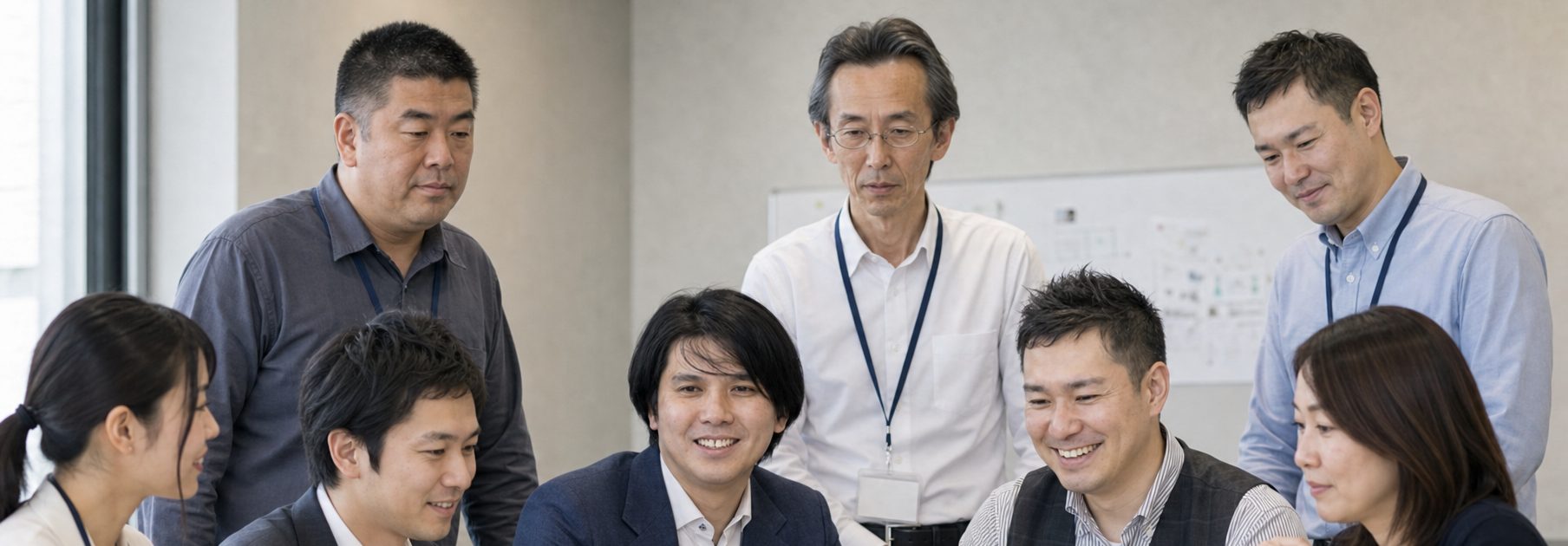 打ち合わせをする株式会社kotatsuのメンバー